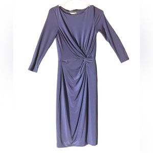 Lauren Ralph Lauren fitted midi dress with from knot detail